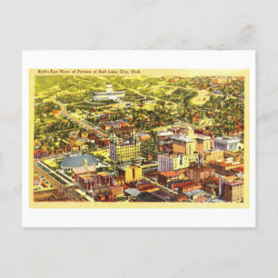 Carte Postale Vue de l'oeil d'oiseaux de Salt Lake City, Utah, V