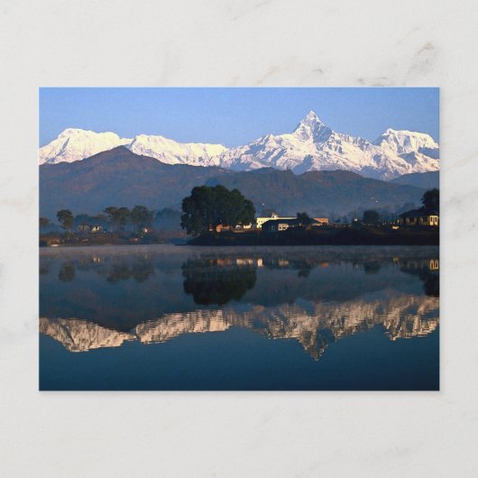 Carte Postale Vue de Macchapuchhre sur le lac Pokhara, Pokhara, (Devant)