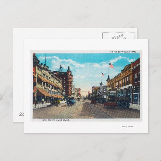 Carte Postale Vue de Main Street avec Ford Model-T (Devant / Derrière)