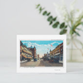 Carte Postale Vue de Main Street avec Ford Model-T (Debout devant)