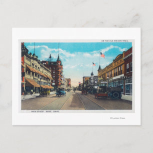 Carte Postale Vue de Main Street avec Ford Model-T