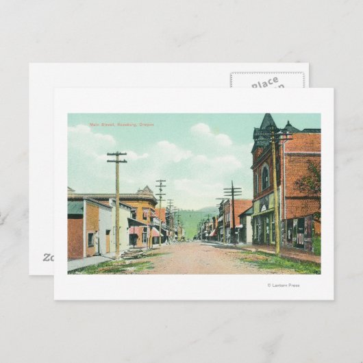 Carte Postale Vue de Main StreetRoseburg, OR (Devant / Derrière)
