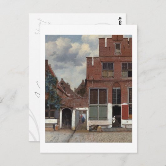 Carte Postale Vue de maisons à Delft La petite rue (Devant / Derrière)
