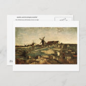 Carte Postale Vue de Montmartre & Windmills Van Gogh FIne Art (Devant / Derrière)