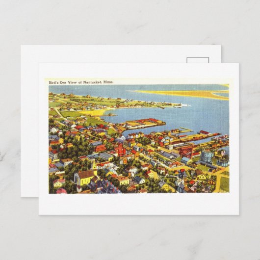 Carte Postale Vue de Nantucket, Massachusetts, (Devant / Derrière)