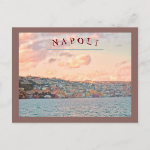 CARTE POSTALE VUE DE NAPOLI/NAPLES, ITALIE COUCHER DE SOLEIL DEP
