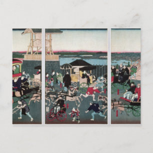 Carte Postale Vue de Nihonbashi à Tokyo, vers 1870