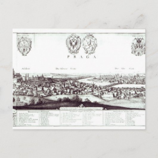 Carte Postale Vue de Prague, 1649 (Devant)