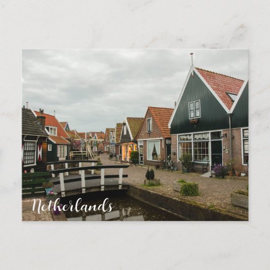 Carte Postale Vue de rue à Volendam, Pays-Bas (Devant)