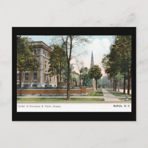 Carte Postale Vue de rue de Buffalo, NY 1907 Vintage
