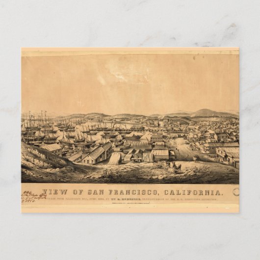 Carte Postale Vue de San Francisco, Californie (1850) (Devant)