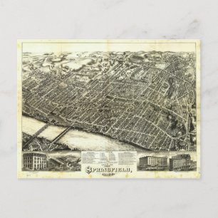 Carte Postale Vue de Springfield Massachusetts (1875)