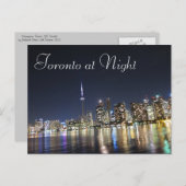 Carte Postale Vue de Toronto à la nuit (Devant / Derrière)