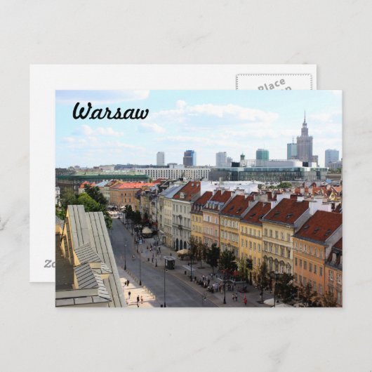 Carte Postale Vue de Varsovie (Devant / Derrière)