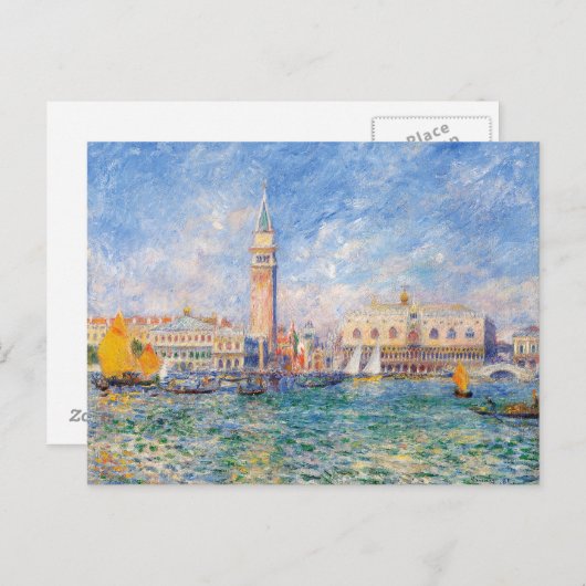 Carte Postale Vue de Venise par Renoir (Devant / Derrière)