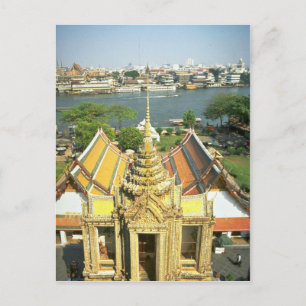 Carte Postale Vue de Wat Arun sur le fleuve Chao Phraya à Bangko