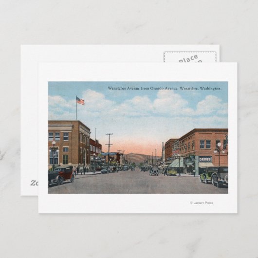 Carte Postale Vue de Wenatchee Ave depuis Orondo Ave (Devant / Derrière)
