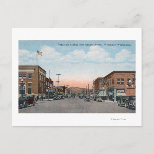 Carte Postale Vue de Wenatchee Ave depuis Orondo Ave (Devant)