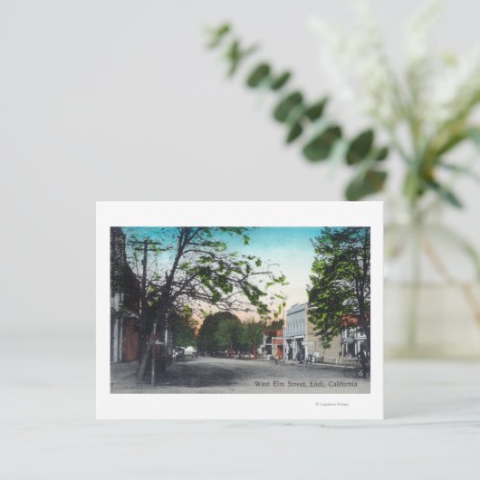 Carte Postale Vue de West Elm StreetLodi, CA (Debout devant)