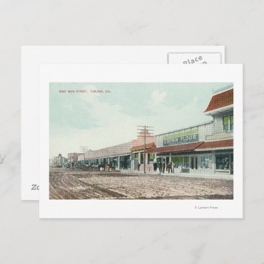 Carte Postale Vue de West Main StreetTurlock, CA (Devant / Derrière)