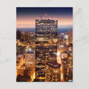 Carte Postale Vue d'ensemble de Boston la nuit