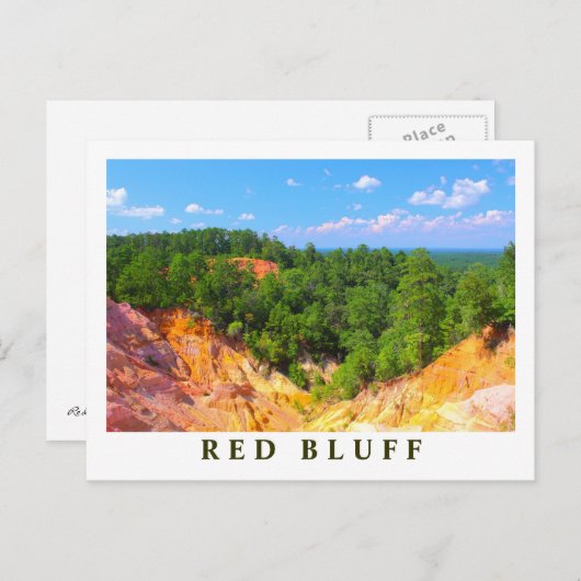Carte Postale Vue d'ensemble du paysage Red Bluff - Scènes du Mi (Devant / Derrière)