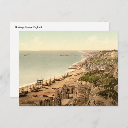 Carte Postale Vue depuis East Cliff, Hastings, Sussex (Devant / Derrière)