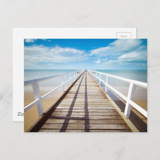 Carte Postale Vue depuis Pier sur la mer (Devant / Derrière)