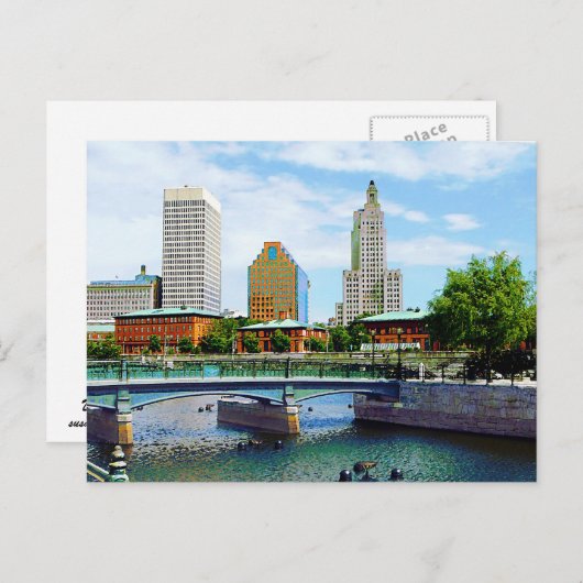 Carte Postale Vue depuis Waterplace Park, Providence, RI (Devant / Derrière)