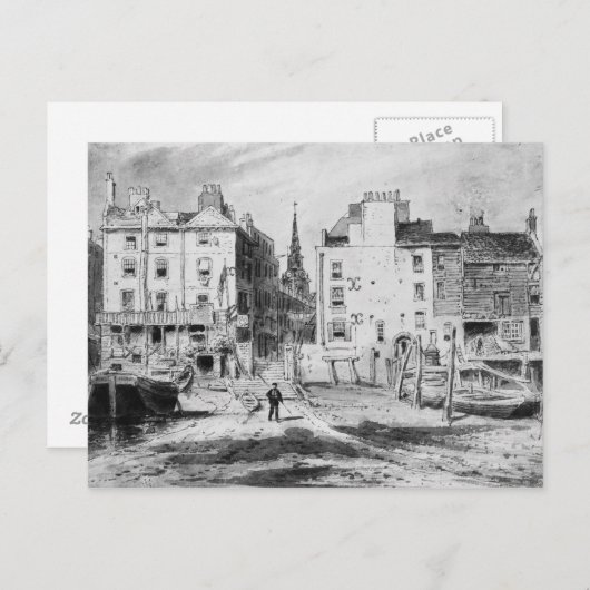 Carte Postale Vue des anciens escaliers de Hungerford, vers 1815 (Devant / Derrière)