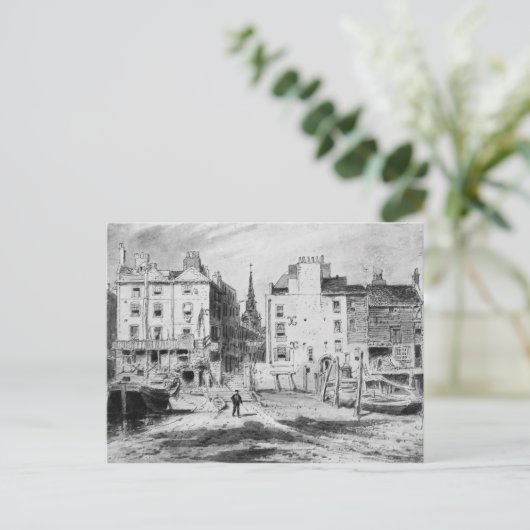 Carte Postale Vue des anciens escaliers de Hungerford, vers 1815 (Debout devant)