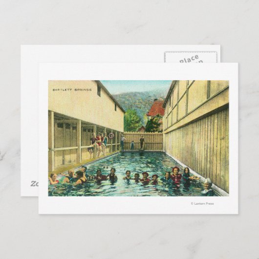 Carte Postale Vue des baigneurs dans les bains (Devant / Derrière)