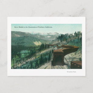 Carte Postale Vue des bancs de neige au-dessus des voies ferrovi