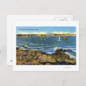 Carte Postale Vue des bateaux de pêche de York Beach (Devant / Derrière)