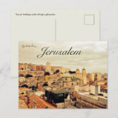 Carte Postale Vue des bâtiments de la vieille ville de Jérusalem (Devant / Derrière)