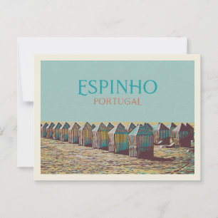 Carte Postale Vue des cabines de plage d'Espinho, Portugal