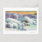 Carte Postale Vue des chutes américaines en hiver (Devant)