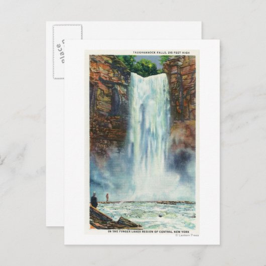 Carte Postale Vue des chutes de Taughannock depuis le bas (Devant / Derrière)