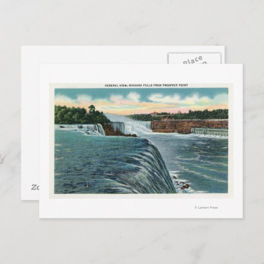 Carte Postale Vue des chutes du Niagara depuis Prospect Point (Devant / Derrière)