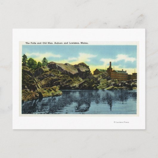 Carte Postale Vue des chutes et vieil homme (Devant)