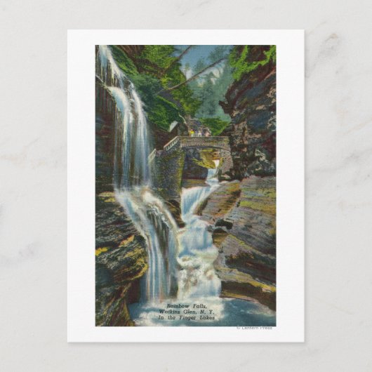 Carte Postale Vue des chutes Rainbow et du pont (Devant)