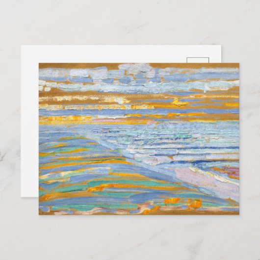 Carte Postale Vue des dunes avec plage par Piet Mondrian (Devant / Derrière)
