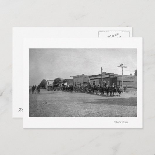 Carte Postale Vue des équipes de chevaux Wagon sur la rue (Devant / Derrière)