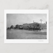 Carte Postale Vue des équipes de chevaux Wagon sur la rue (Devant)