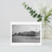 Carte Postale Vue des équipes de chevaux Wagon sur la rue (Debout devant)