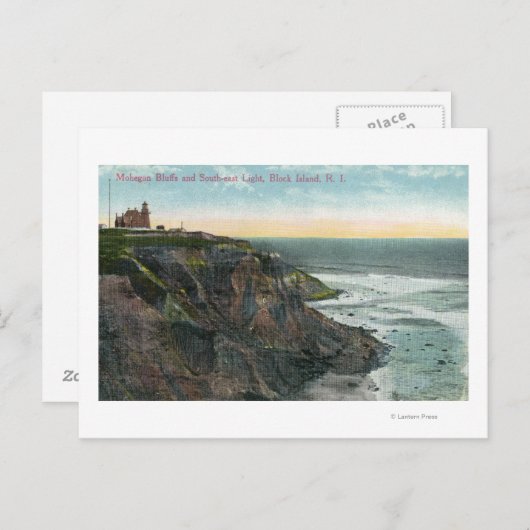 Carte Postale Vue des falaises de Mohegan et du sud-est (Devant / Derrière)