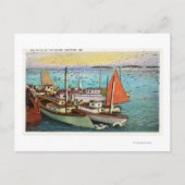 Carte Postale Vue des gélules et des navires au quai (Devant)