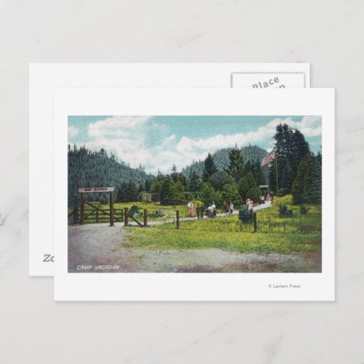 Carte Postale Vue des invités sur une promenade dans le jardin (Devant / Derrière)