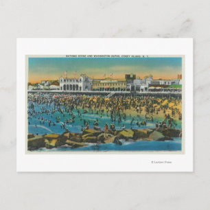 Carte Postale Vue des nageurs aux bains de Washington