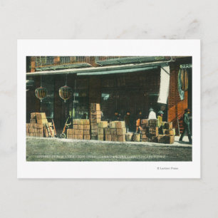 Carte Postale Vue des nouveaux immigrants chinois sur le trottoi